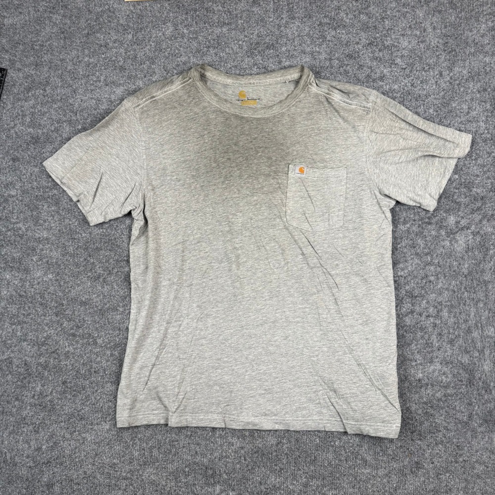 Carhartt T-Shirt Mens Size L Gray Relaxed Fit Pocket Short Sleeve Workwear Fair